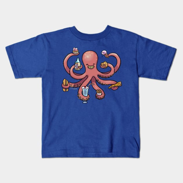 the happy octopus Kids T-Shirt by samanta flôor